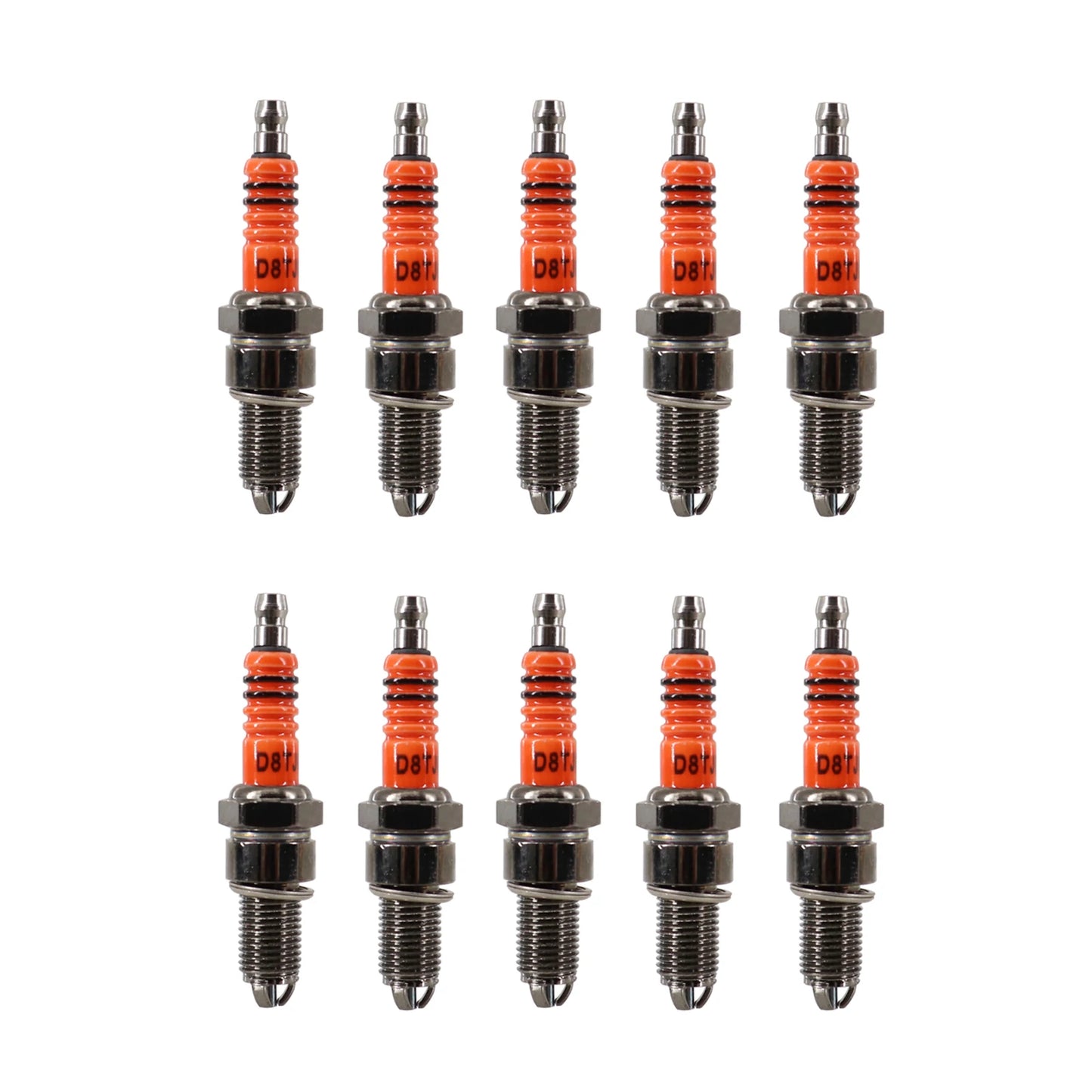 Bougie d'allumage D8TJC, 3 électrodes pour moteur GY6 50cc 125cc 150cc 200cc, pour Dirt Bike, cyclomoteur, Scooter, ATV, Go Kart, 1 pièce/2 pièces/10 pièces