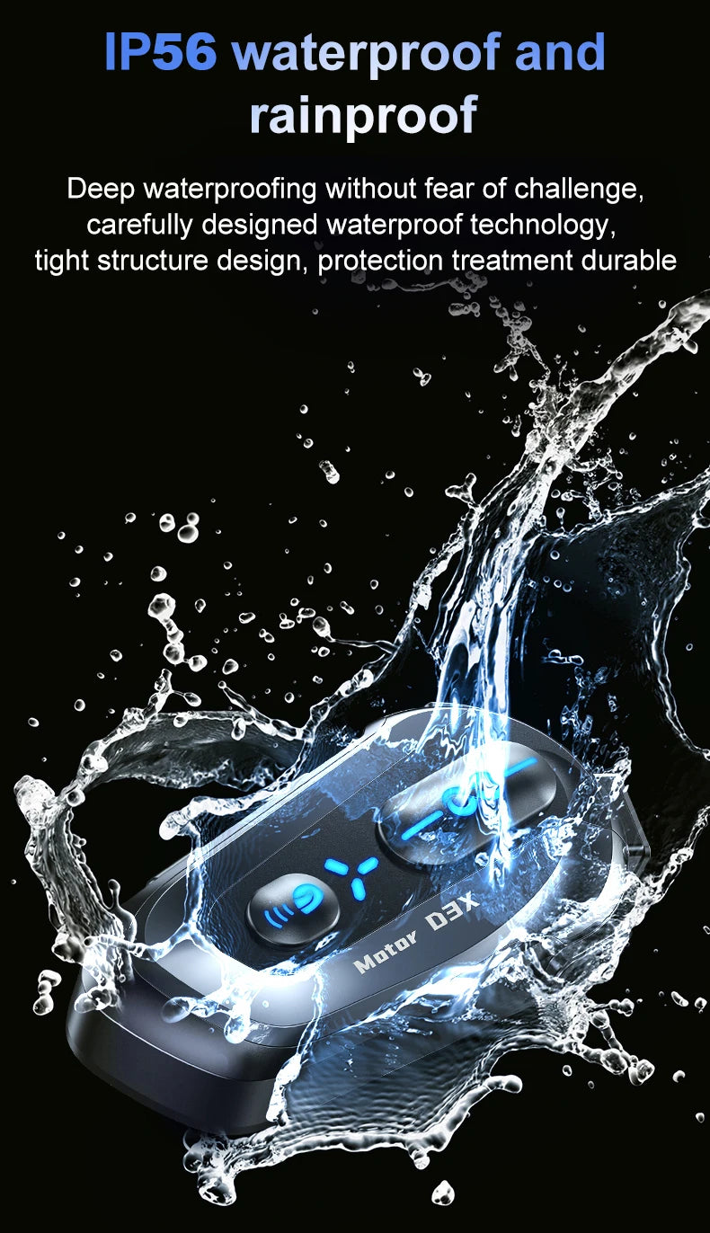 Interphone pour casque de moto D3X, Bluetooth, batterie haute capacité 2024 mAH, réponse automatique pour appels lncoming, étanche IP56, nouveauté 1000