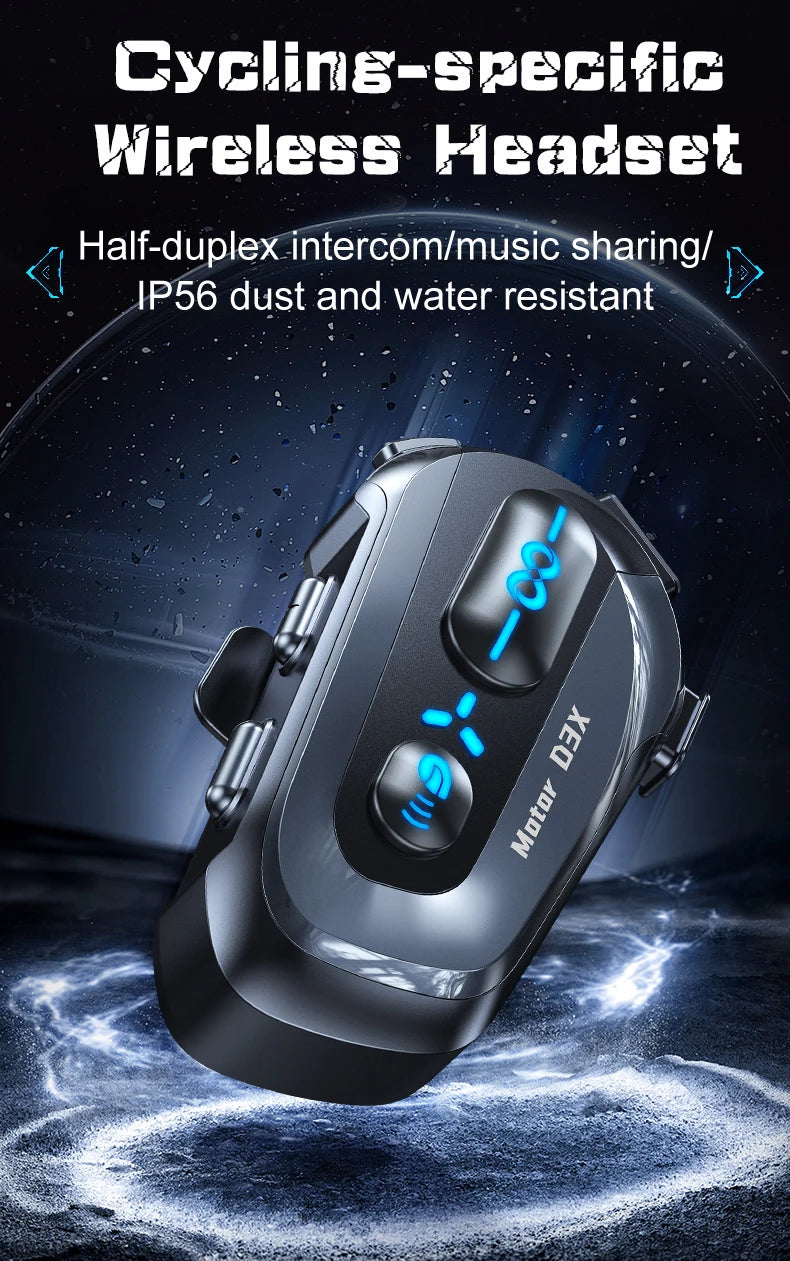 Interphone pour casque de moto D3X, Bluetooth, batterie haute capacité 2024 mAH, réponse automatique pour appels lncoming, étanche IP56, nouveauté 1000