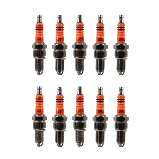 Bougie d'allumage D8TJC, 3 électrodes pour moteur GY6 50cc 125cc 150cc 200cc, pour Dirt Bike, cyclomoteur, Scooter, ATV, Go Kart, 1 pièce/2 pièces/10 pièces